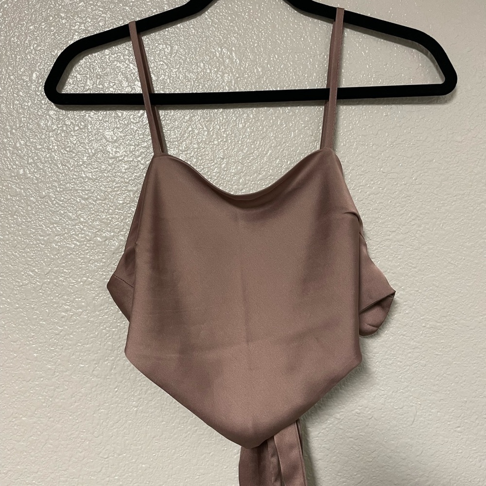 Cropped muave “silk” tank